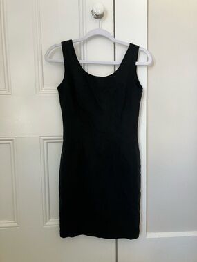 The Limited Black Silk Scoop Neck Mini Dress